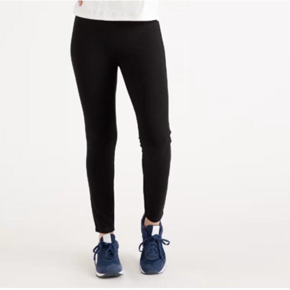 Quince Women's Black Ultra-Stretch Ponte Pants Skinny Leg XS Petite 24" NWT
